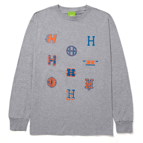 t-shirt huf ALLSTAR TEAM L/S TEE - ATHLETIC GREY