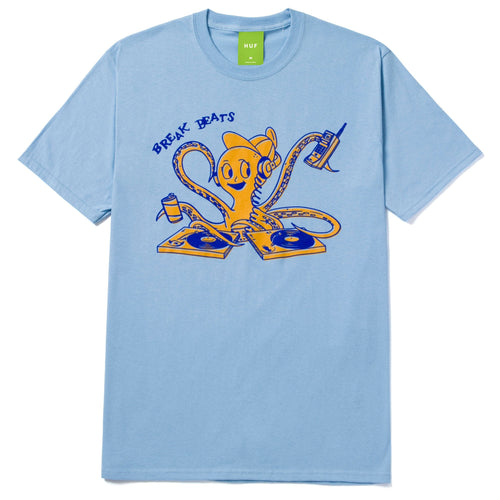 t-shirt huf BEATS AND PEACES S/S TEE - LIGHT BLUE