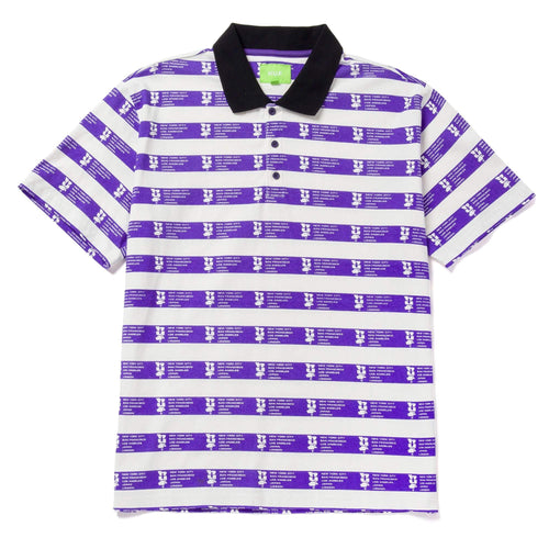 t-shirt huf CARTWRIGHT PRINTED POLO - NATURAL