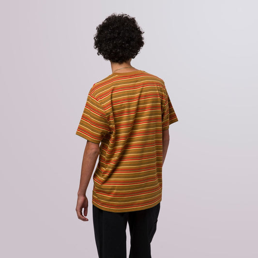 huf CROWN STRIPE S/S KNIT TOP - BURNT ORANGE foto 5