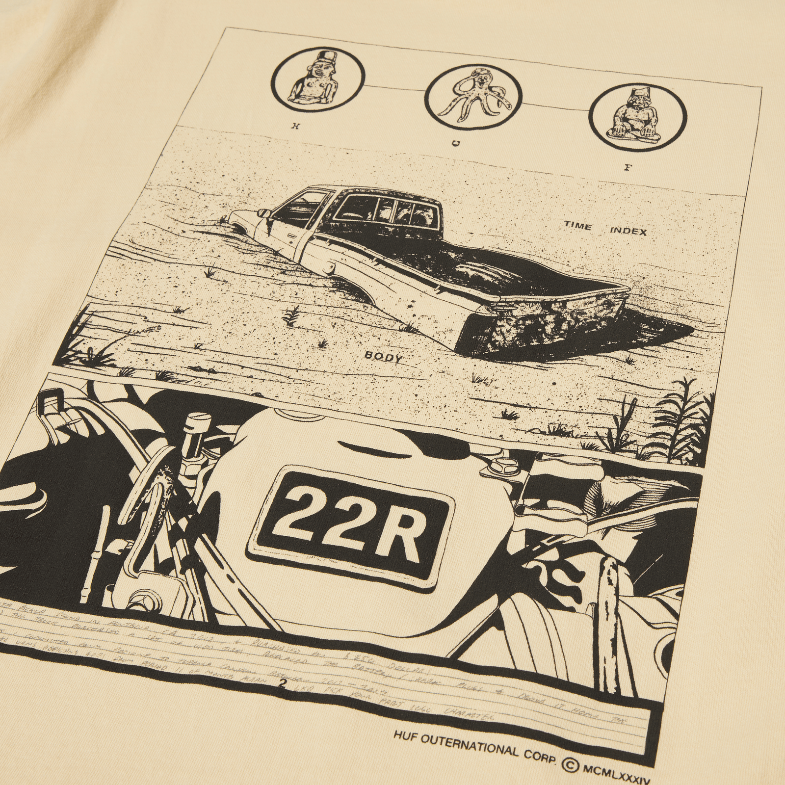 huf t-shirt Diagram Drawing 1 S S Tee