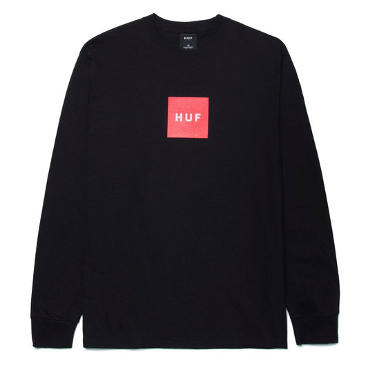 huf ESSENTIALS BOX LOGO L/S TEE - BLACK foto 1