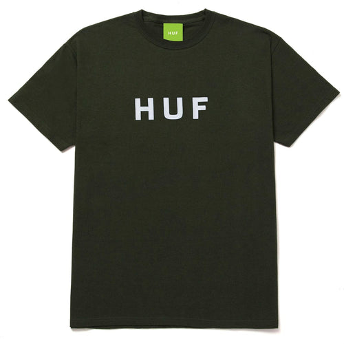 t-shirt huf ESSENTIALS OG LOGO S/S TEE - FOREST GREEN
