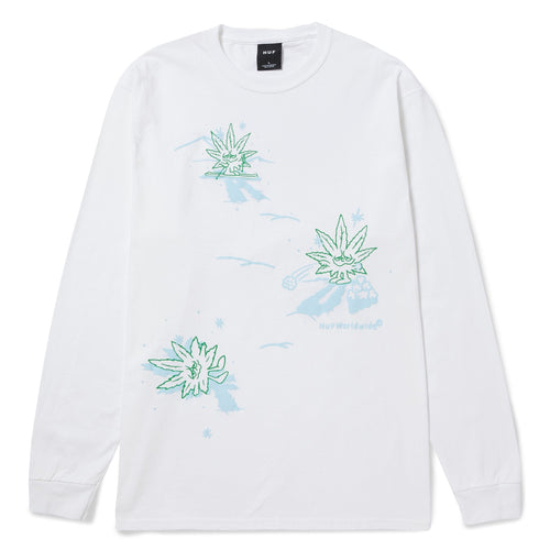 t-shirt huf GREEN BUDDY WINTER THINGS L S TEE
