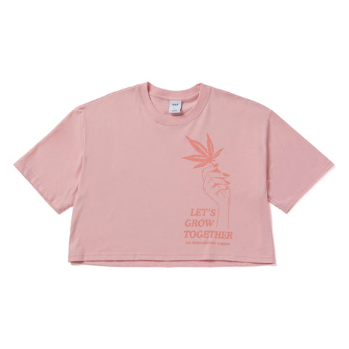 t-shirt huf GROWTH S/S CROP TEE - BLUSH
