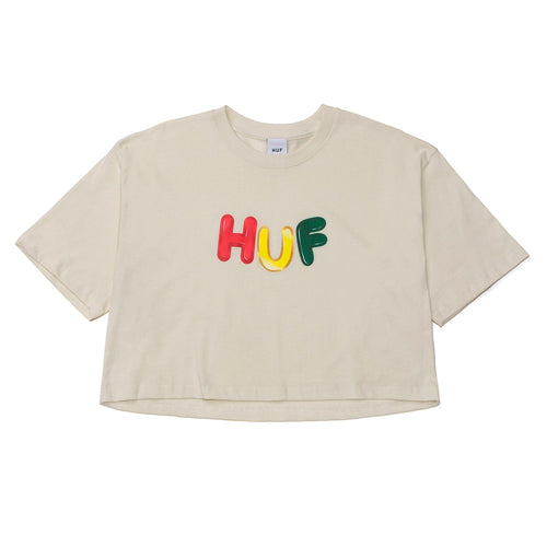 t-shirt huf GUMMED S/S CROP TEE - OFF WHITE