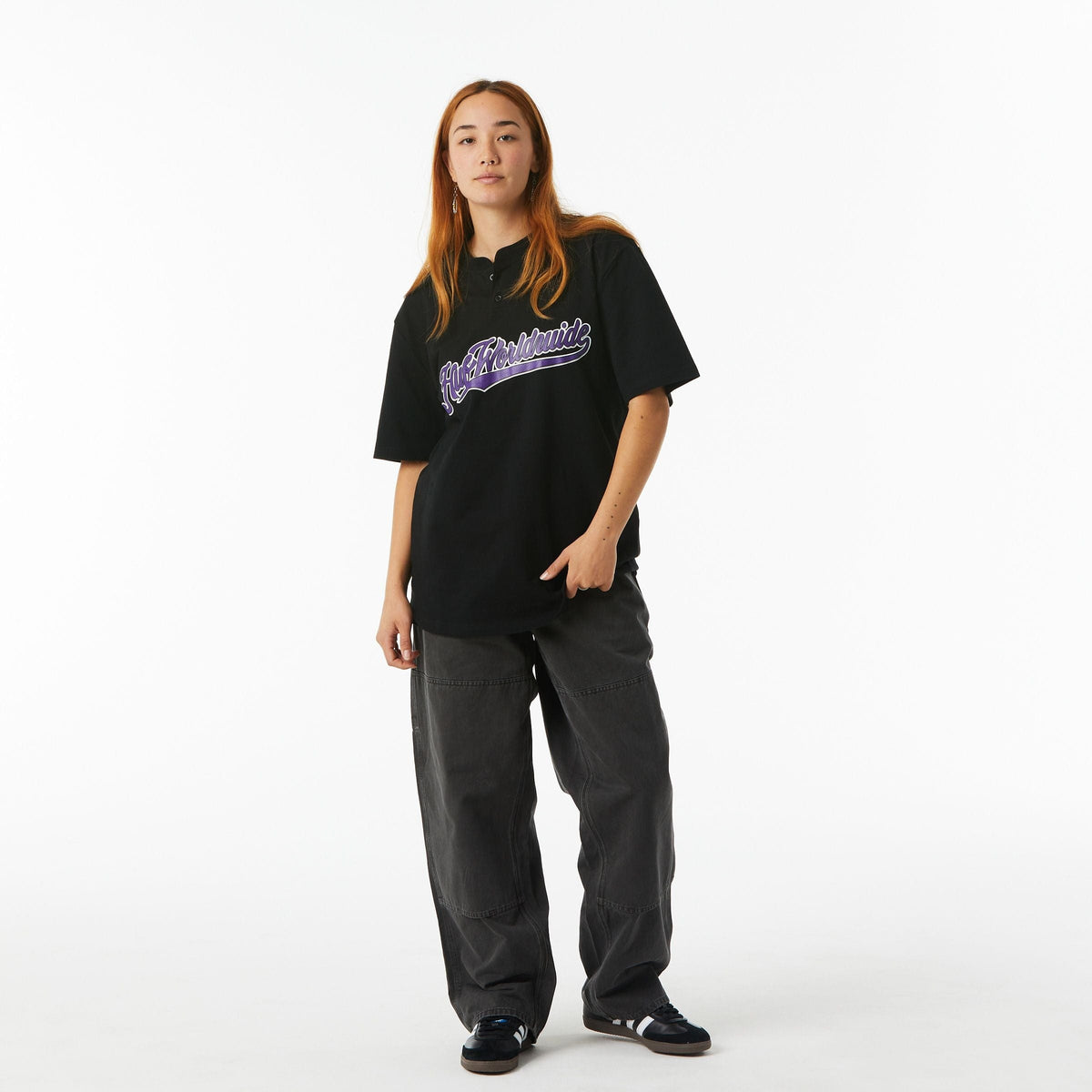 huf t-shirt HARLAN BASEBALL HENLEY