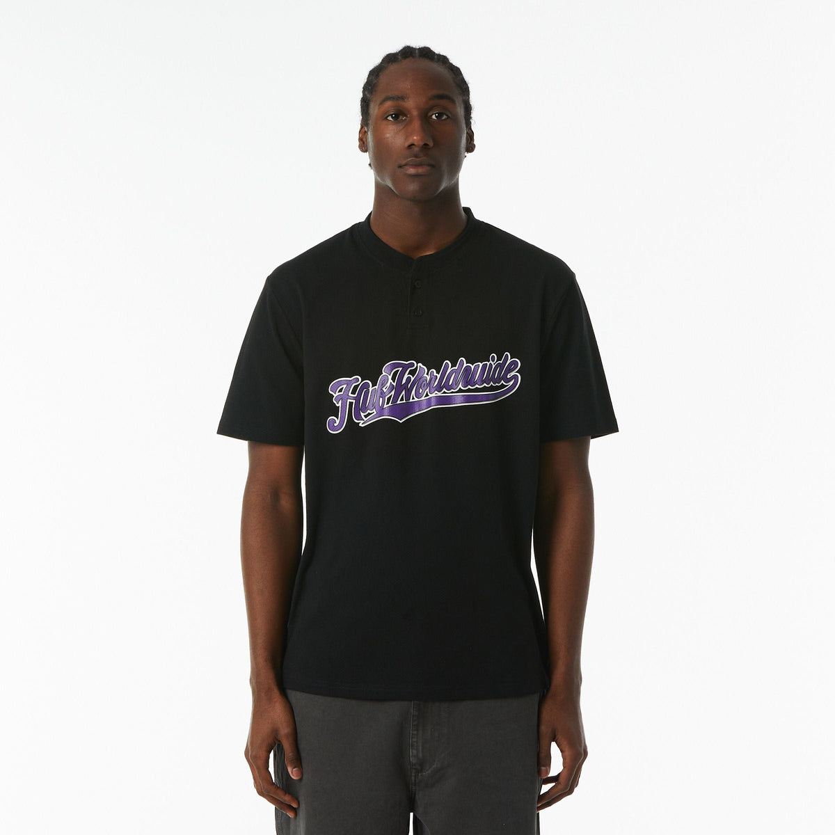 huf t-shirt HARLAN BASEBALL HENLEY