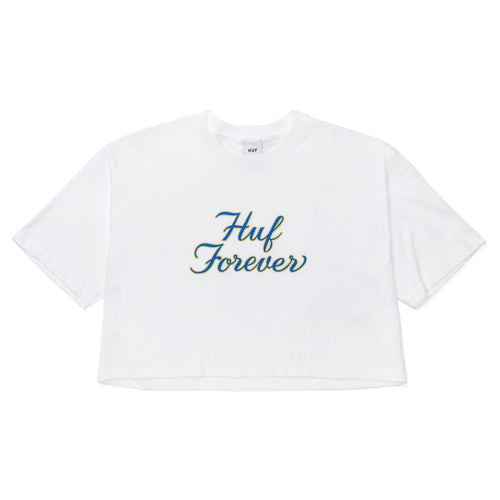 t-shirt huf HUF FOREVER S/S CROP TEE - WHITE