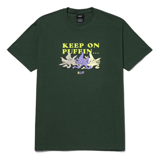 huf KEEP ON PUFFIN S/S TEE - FOREST GREEN foto 1