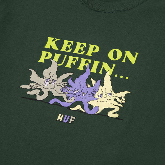 huf KEEP ON PUFFIN S/S TEE - FOREST GREEN foto 2