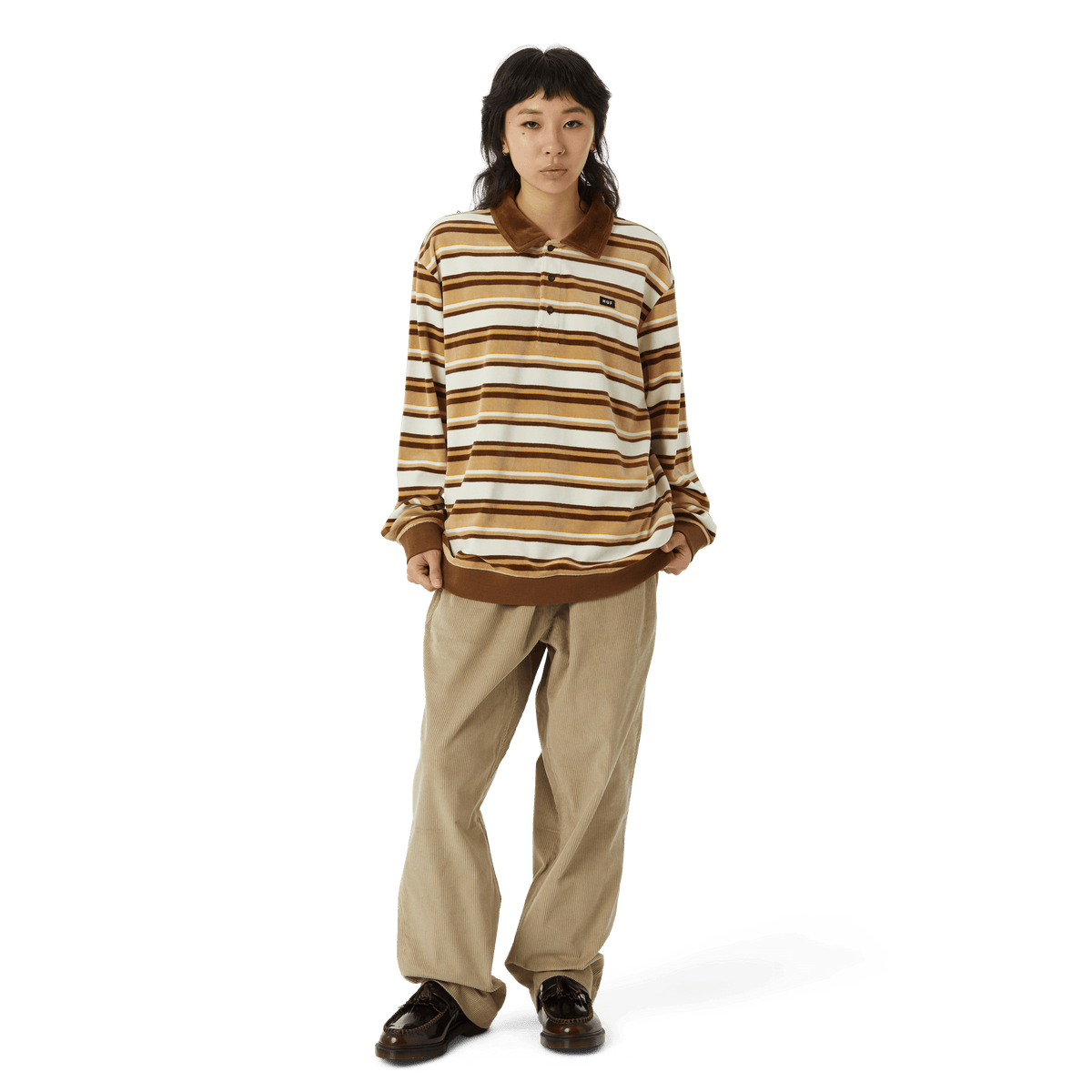 huf t-shirt KRAMER L S VELOUR SHIRT