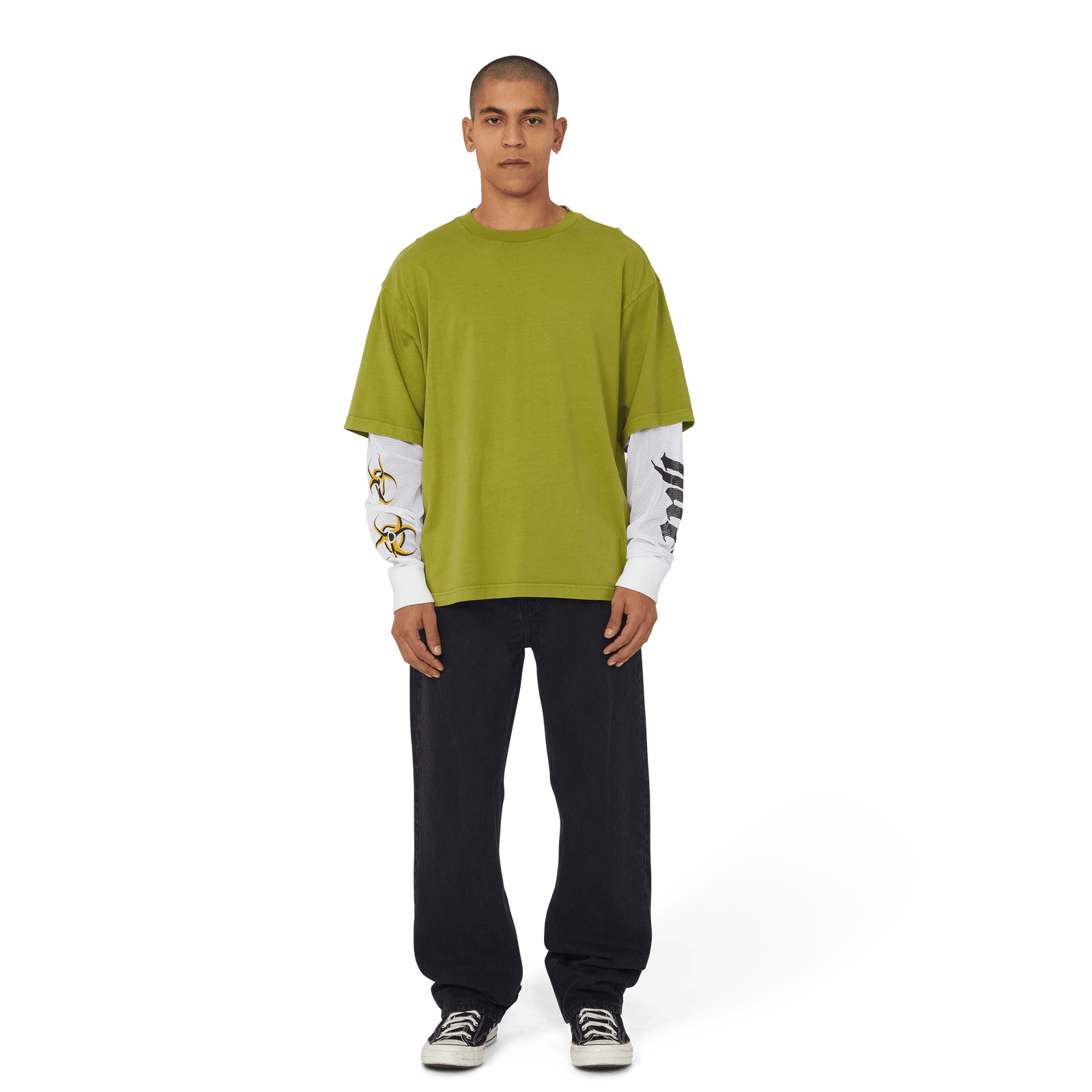 huf t-shirt Leon Ls Double Layer Top