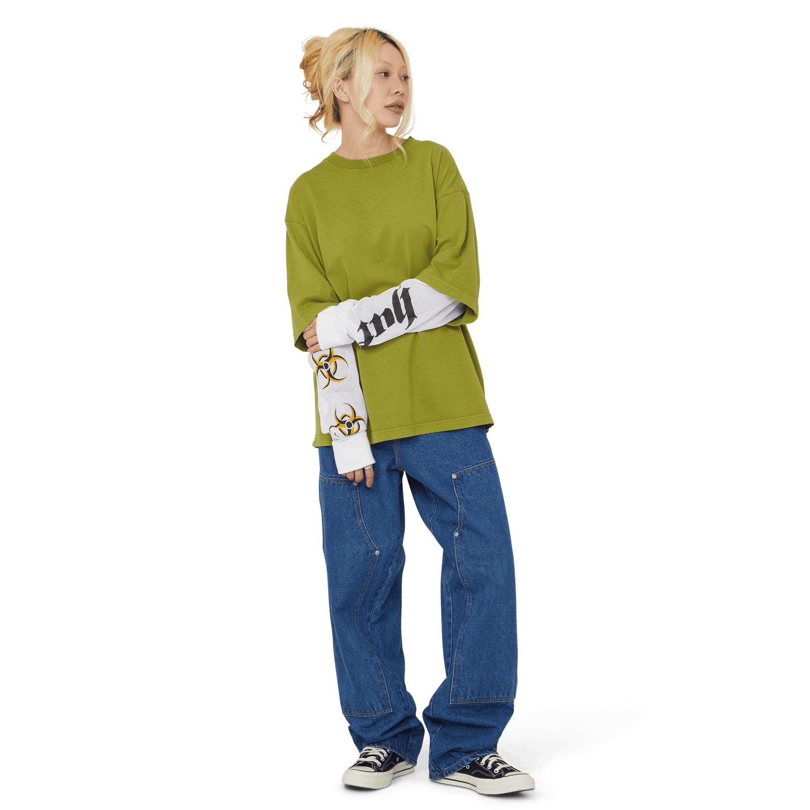 huf t-shirt Leon Ls Double Layer Top