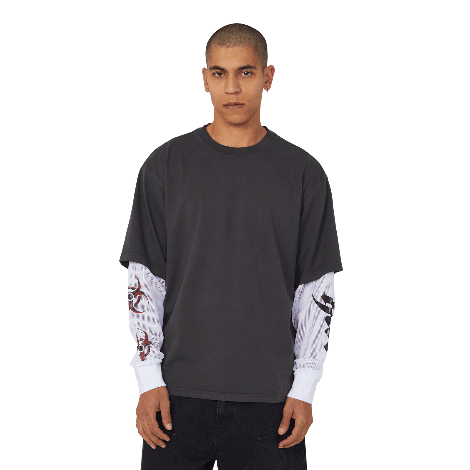 huf t-shirt Leon Ls Double Layer Top