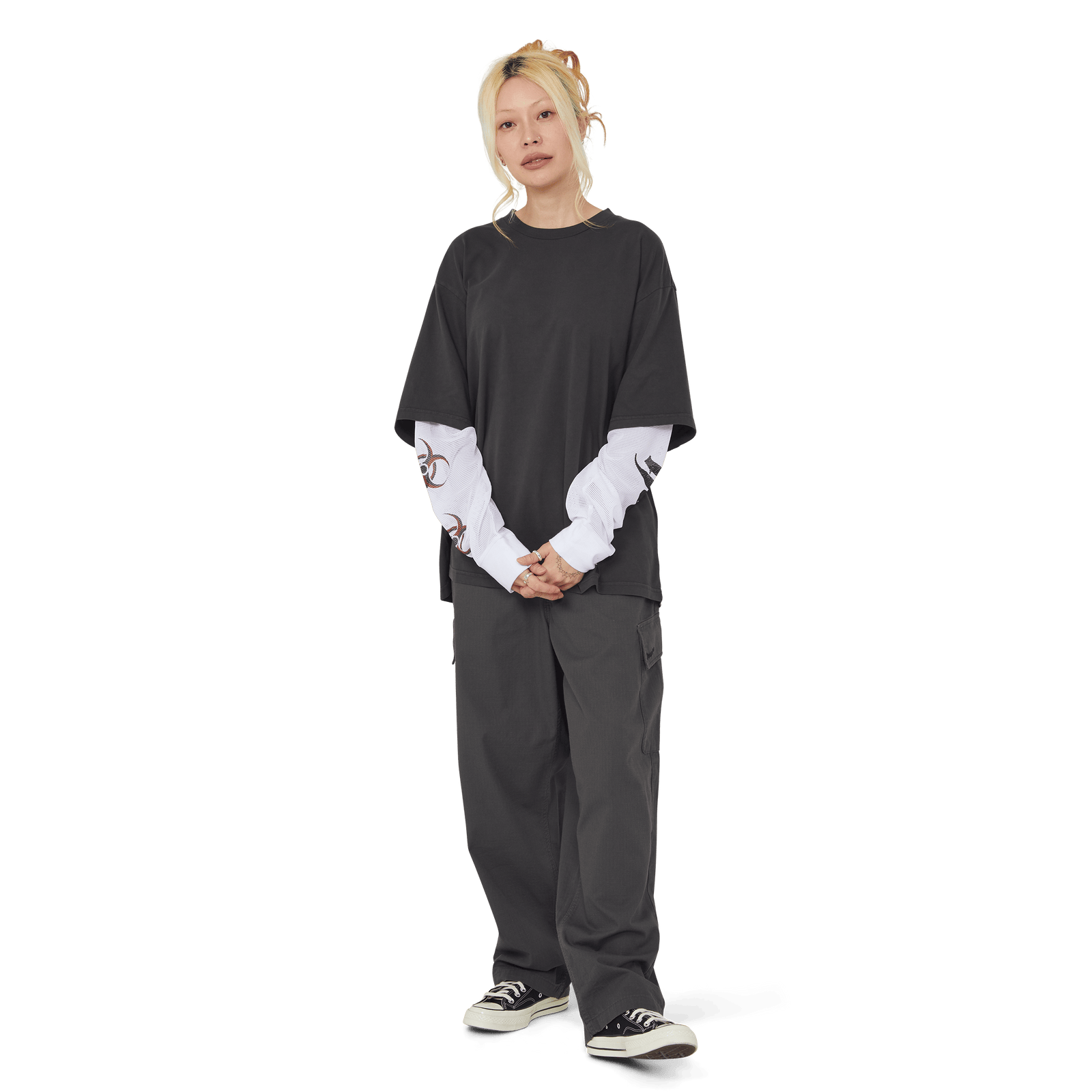 huf t-shirt Leon Ls Double Layer Top