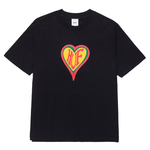 t-shirt huf LOVE S/S RELAX TEE - BLACK
