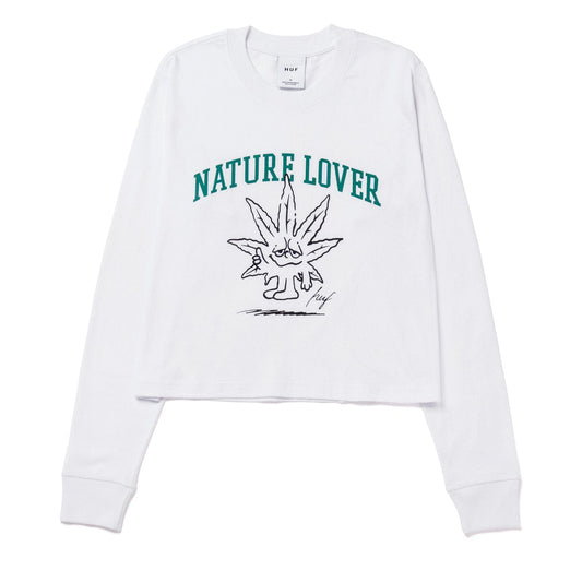 huf NATURE LOVER CROP L/S TEE - WHITE foto 1