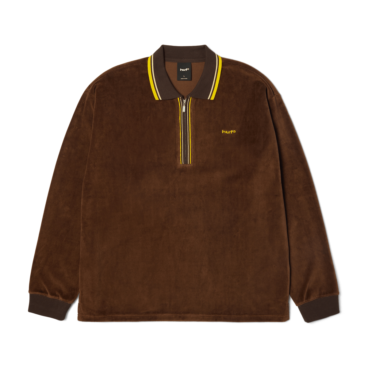 huf t-shirt Parker Velour Ls Polo