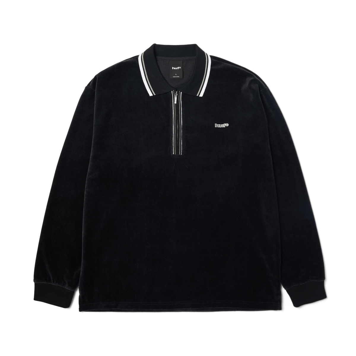huf t-shirt Parker Velour Ls Polo