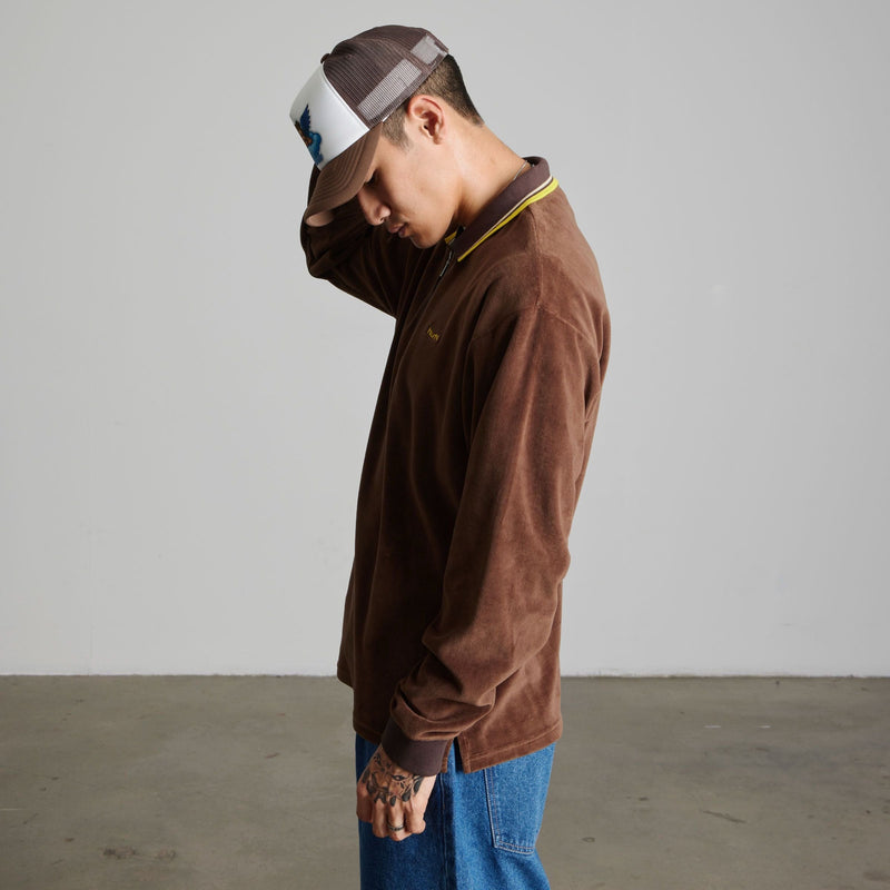 huf t-shirt Parker Velour Ls Polo