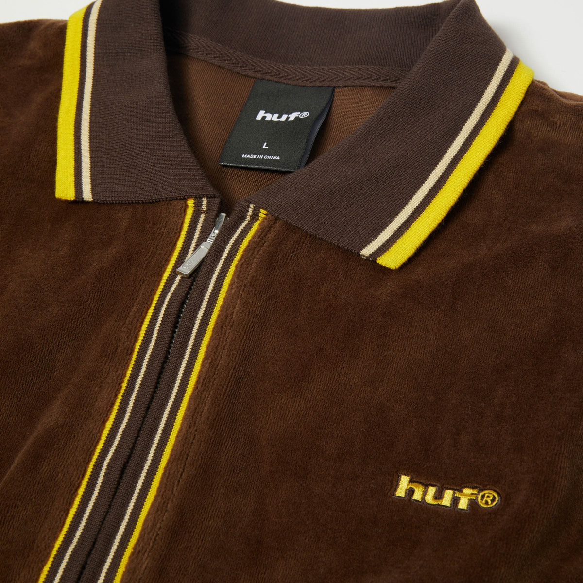 huf t-shirt Parker Velour Ls Polo