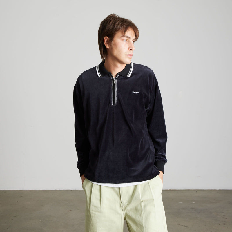 huf t-shirt Parker Velour Ls Polo
