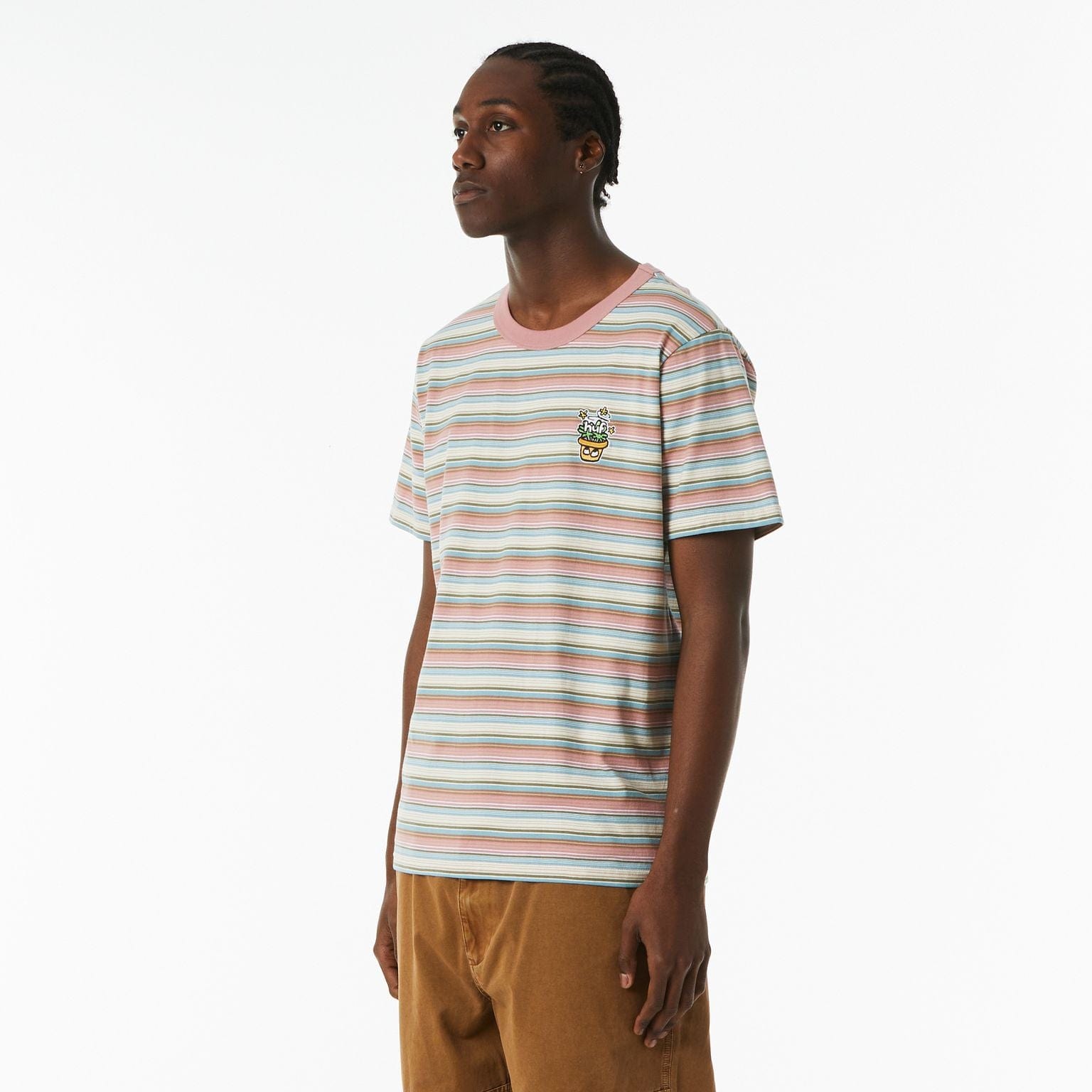 huf t-shirt POT HEAD STRIPED KNIT TOP
