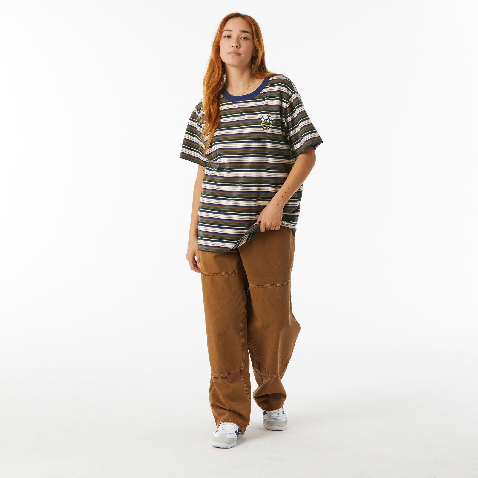 huf t-shirt POT HEAD STRIPED KNIT TOP