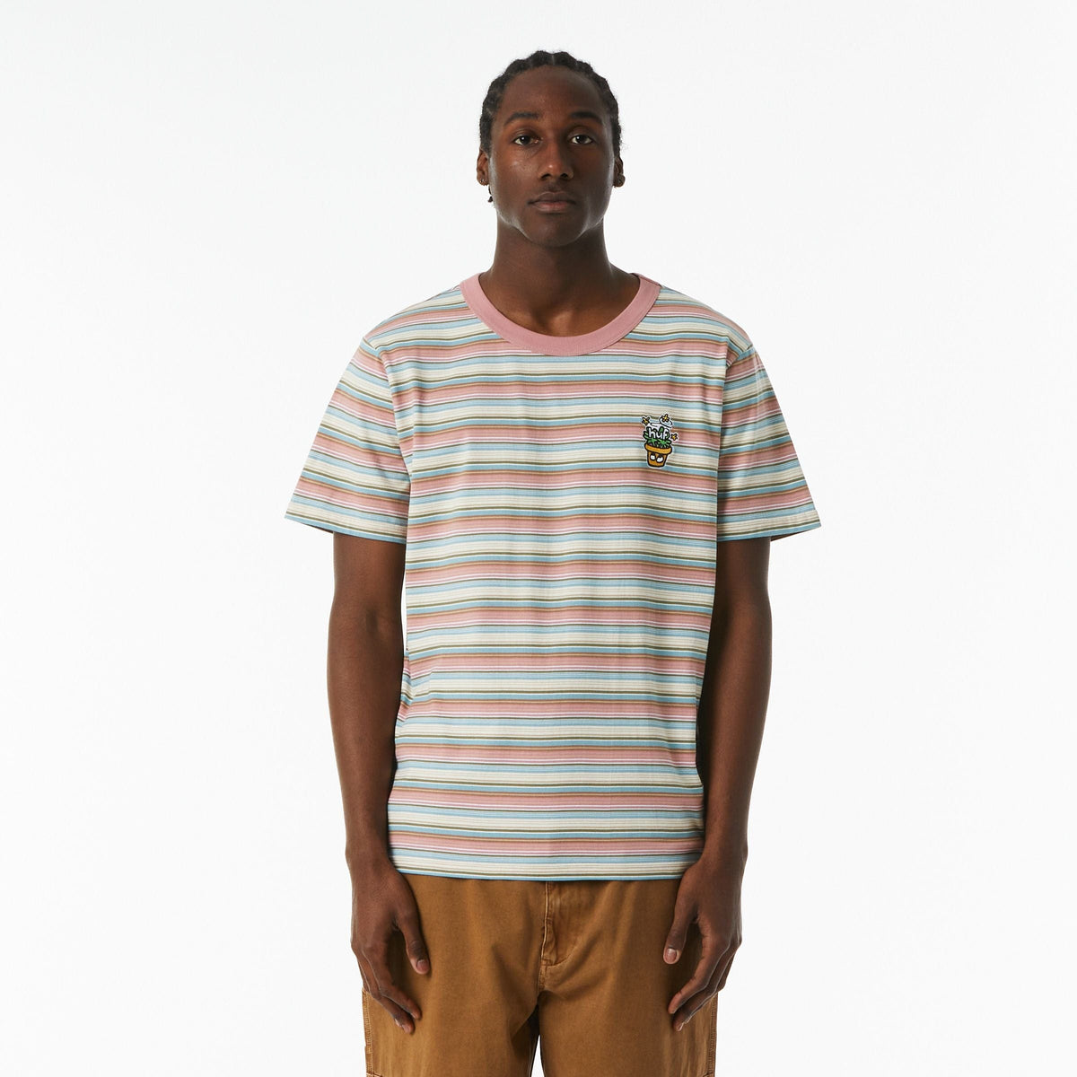 huf t-shirt POT HEAD STRIPED KNIT TOP