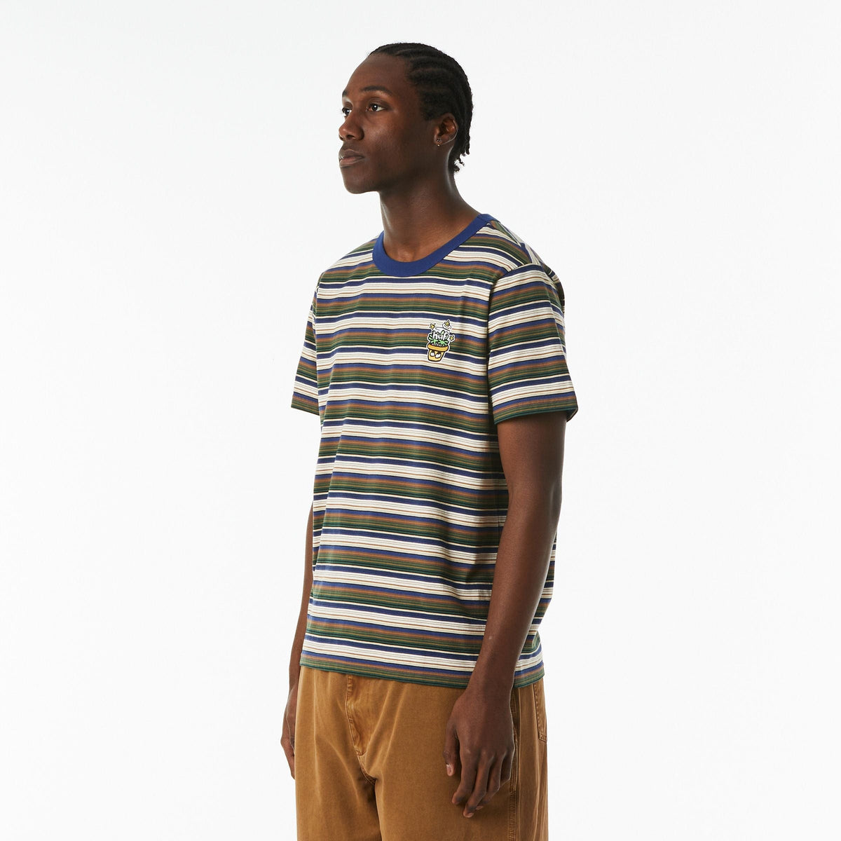 huf t-shirt POT HEAD STRIPED KNIT TOP