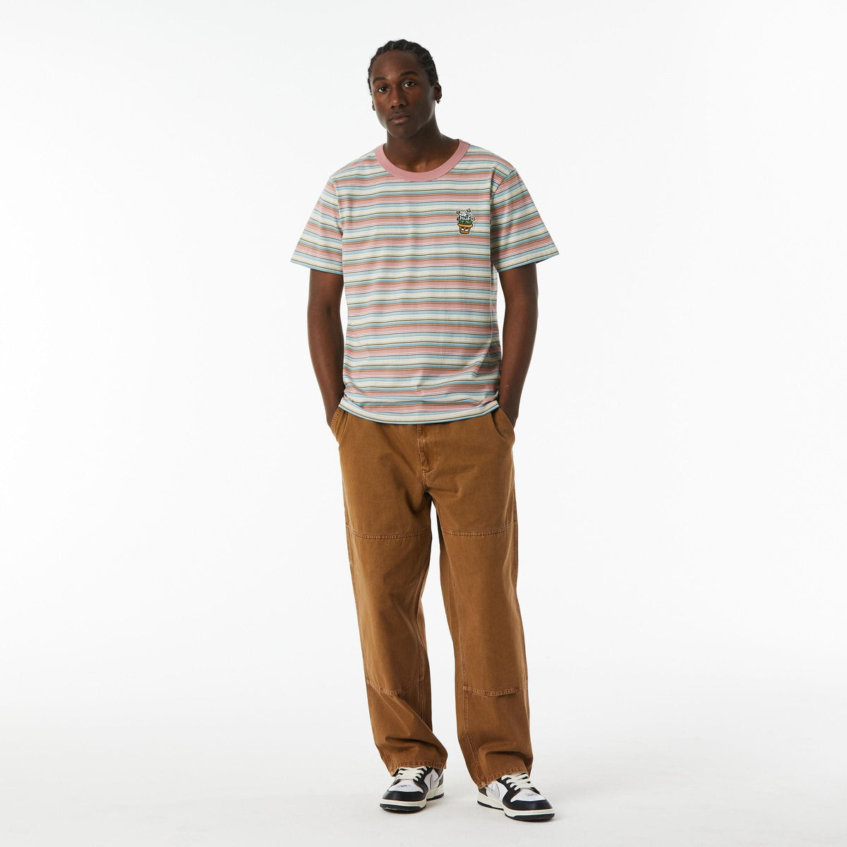 huf t-shirt POT HEAD STRIPED KNIT TOP