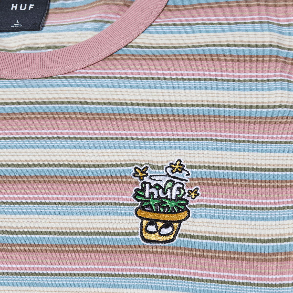 huf t-shirt POT HEAD STRIPED KNIT TOP