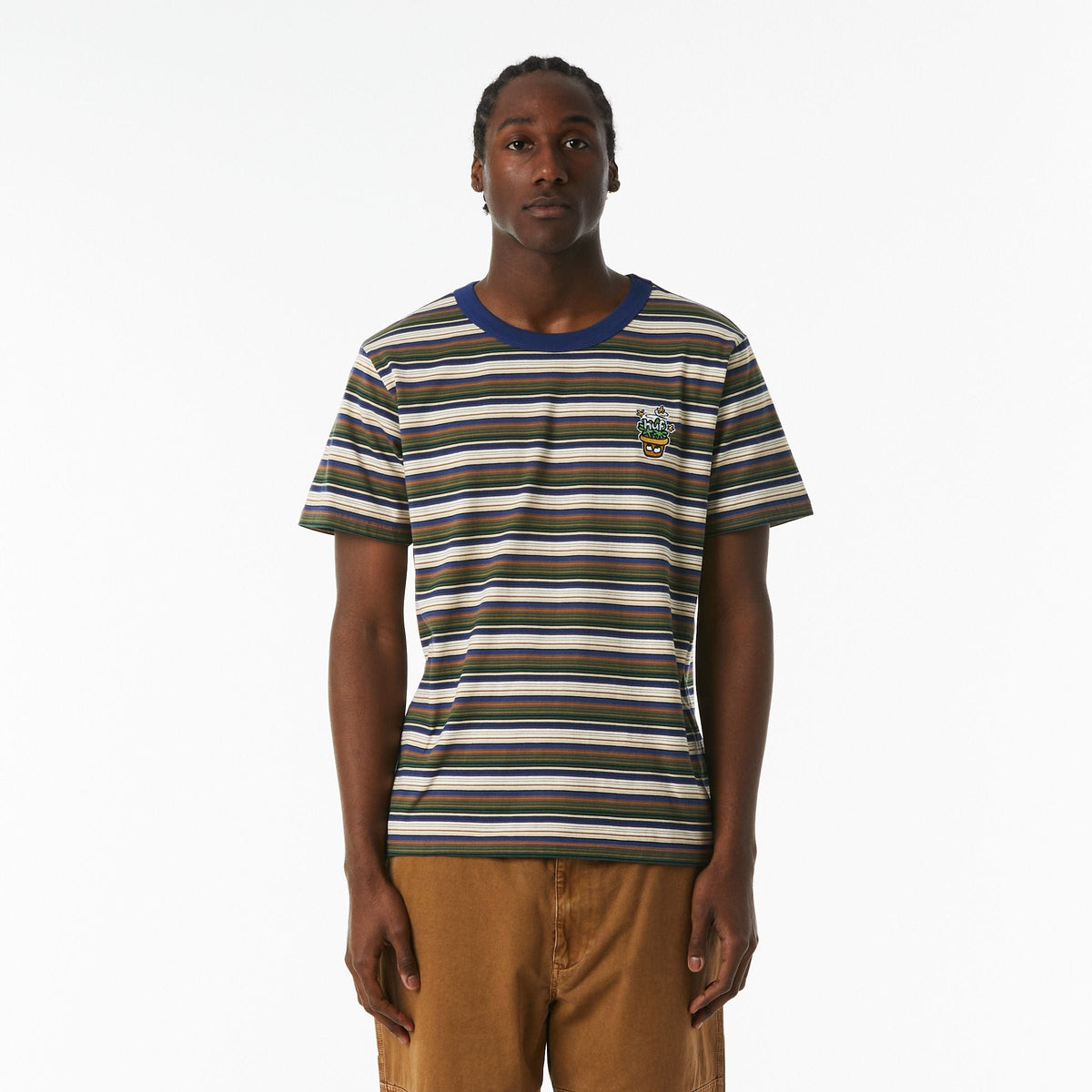 huf t-shirt POT HEAD STRIPED KNIT TOP