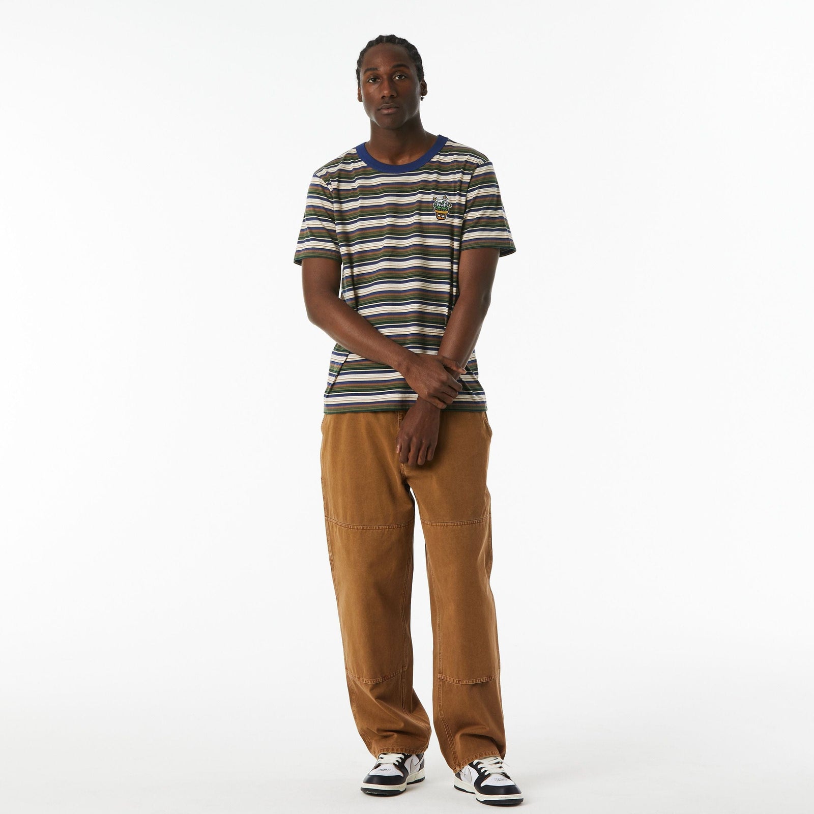 huf t-shirt POT HEAD STRIPED KNIT TOP