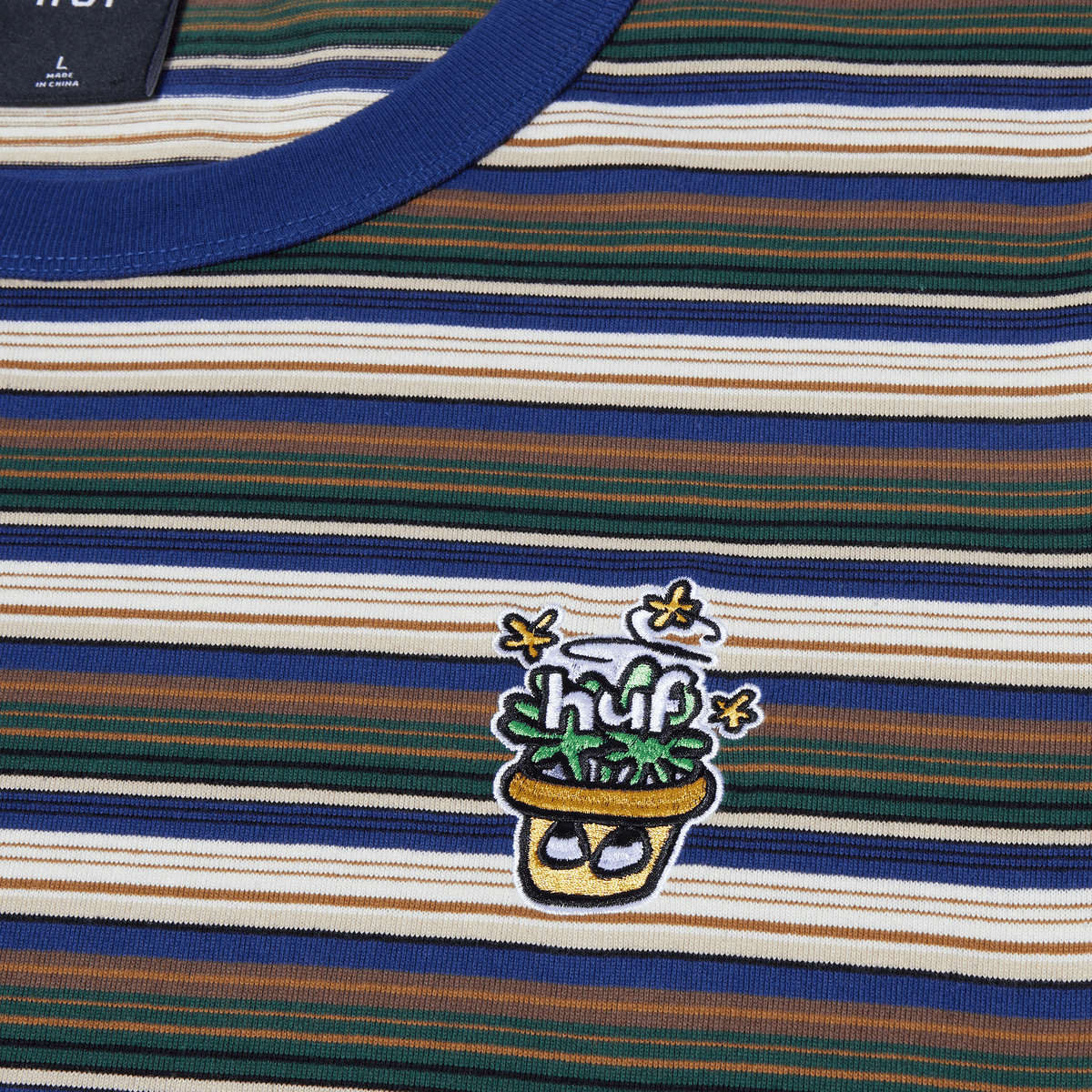 huf t-shirt POT HEAD STRIPED KNIT TOP