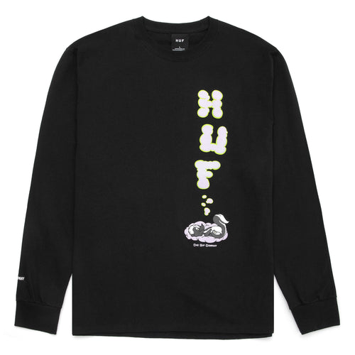 t-shirt huf SKUNKY L/S TEE - BLACK