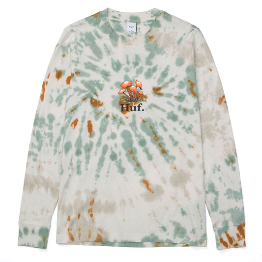 huf TIEDYE SHROOM L/S RELAX TEE - NATURAL foto 1