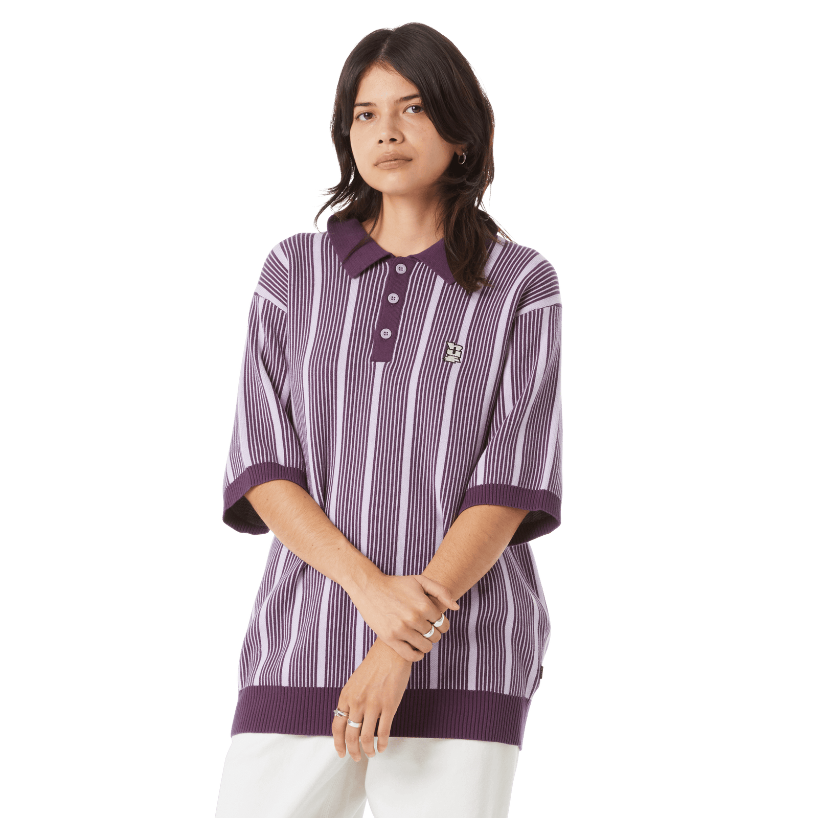 huf t-shirt Trace Stripe S S Knit Top