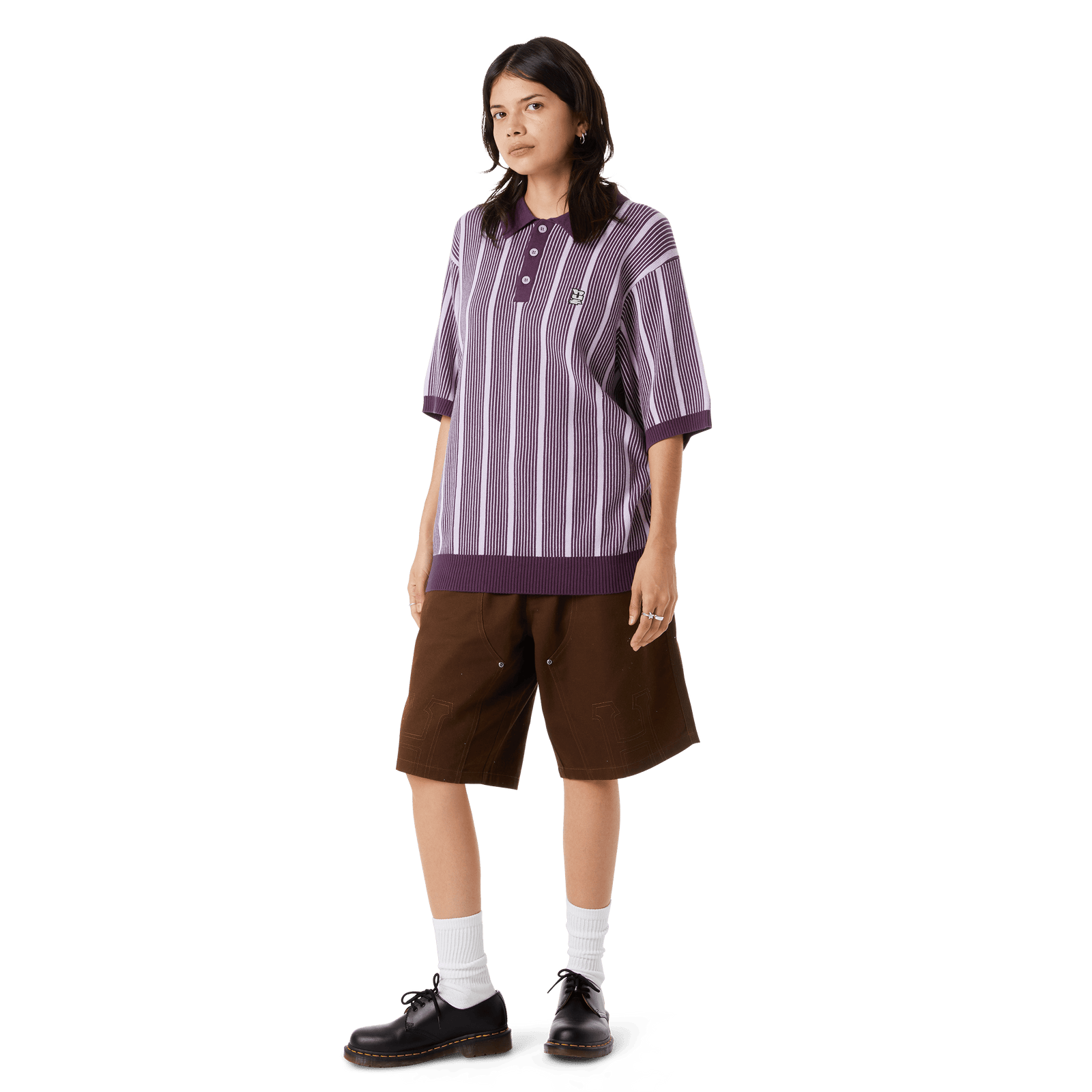 huf t-shirt Trace Stripe S S Knit Top