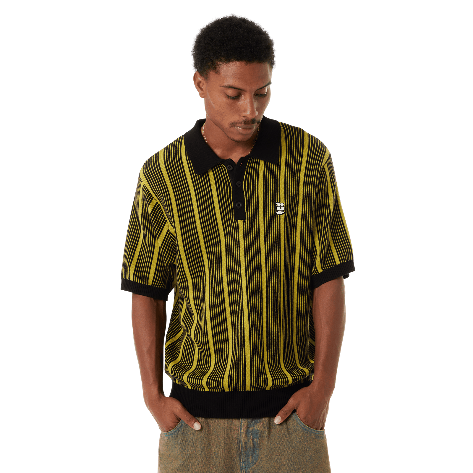 huf t-shirt Trace Stripe S S Knit Top