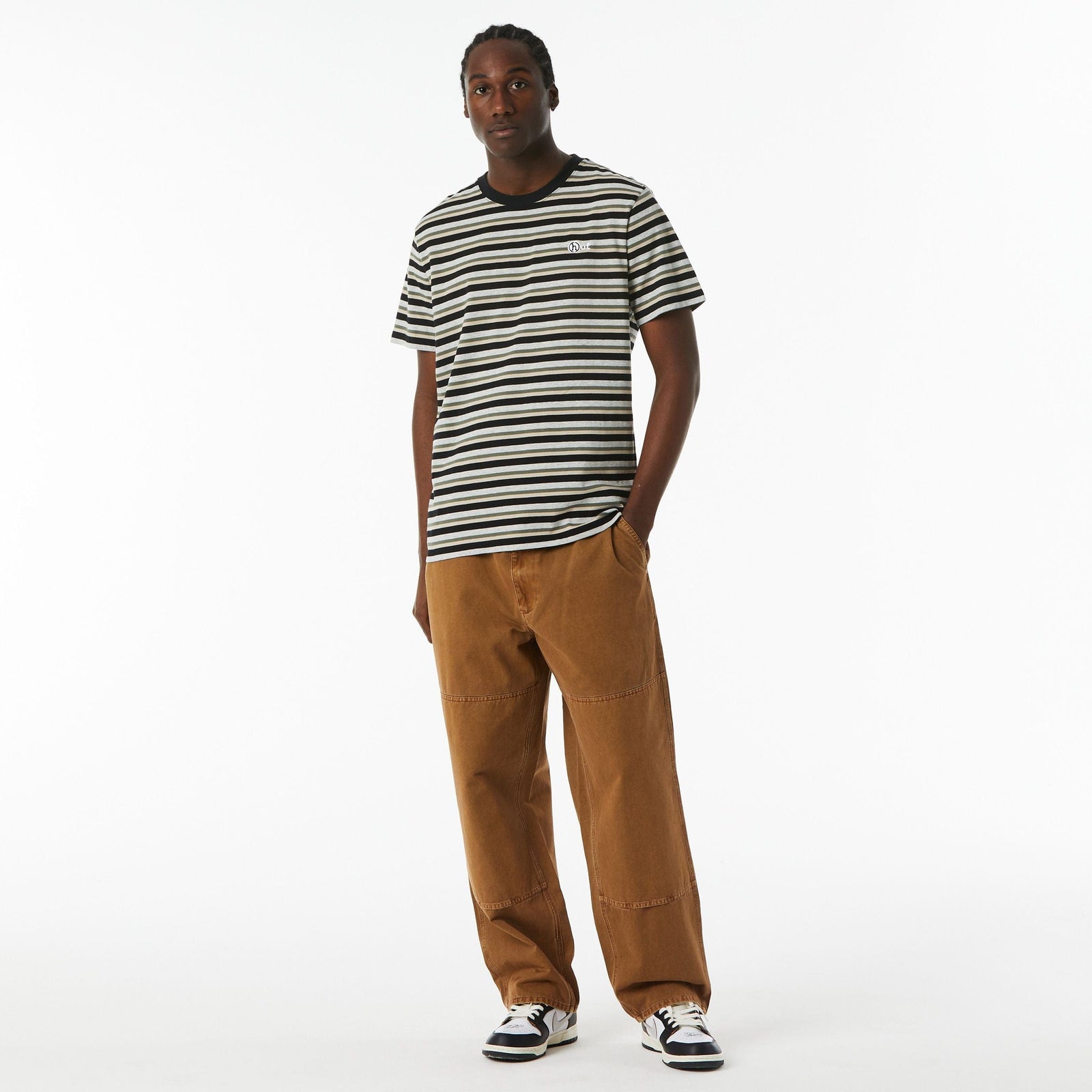 huf t-shirt WEBSTER STRIPE KNIT TOP