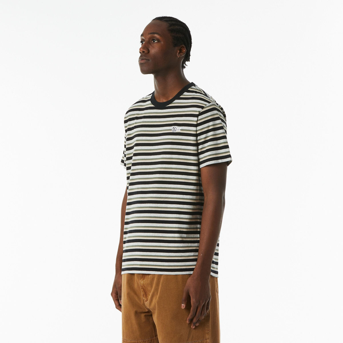 huf t-shirt WEBSTER STRIPE KNIT TOP