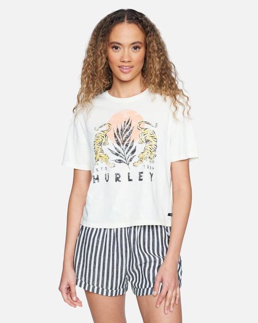 hurley LE TIGRE CROPPED CREW TEE - MARSHMALLOW foto 1