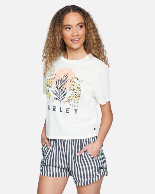 hurley LE TIGRE CROPPED CREW TEE - MARSHMALLOW foto 2