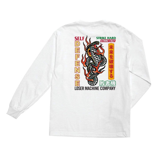 loser machine Strike Hard Stock Longsleeve Tee White foto 2