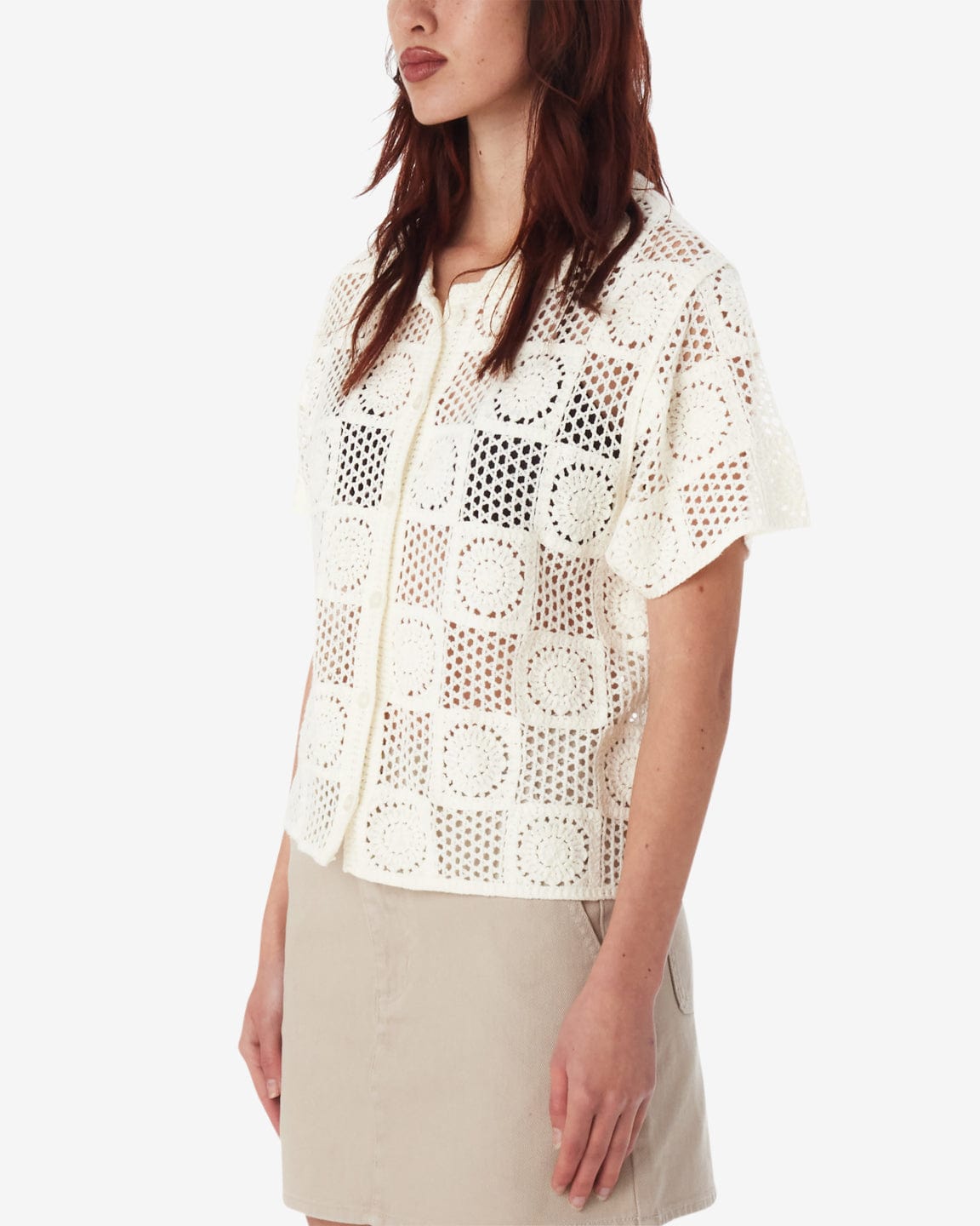 obey t-shirt Agatha Crochet Knit Sweater