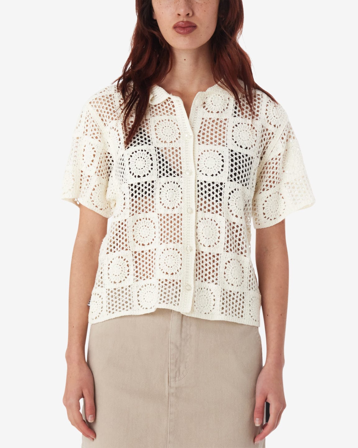 obey t-shirt Agatha Crochet Knit Sweater