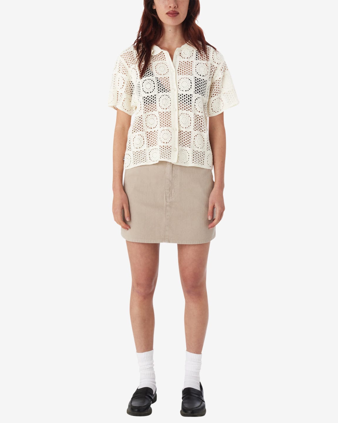 obey t-shirt Agatha Crochet Knit Sweater