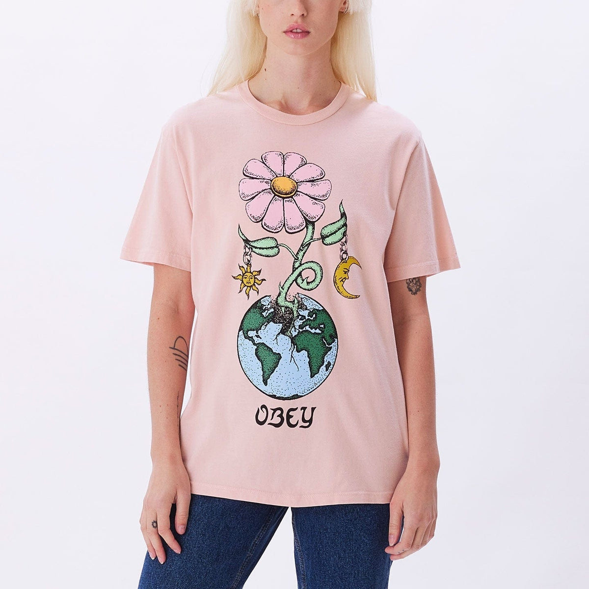 obey t-shirt EARTH TAKING BACK PIGMENT CHOICE BOX TEE
